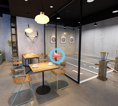 绯云-弓箭咖啡厅360全景效果图案例展示