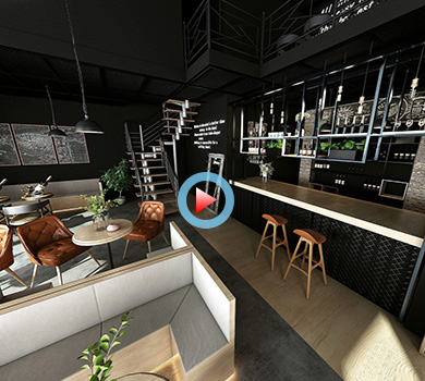 咖啡西餐厅360全景效果图案例展示