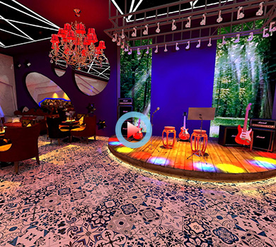 音乐咖啡厅360全景效果图案例展示