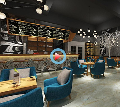 温馨咖啡店360全景效果图案例展示