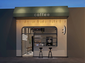 商业街咖啡店铺装修设计案例